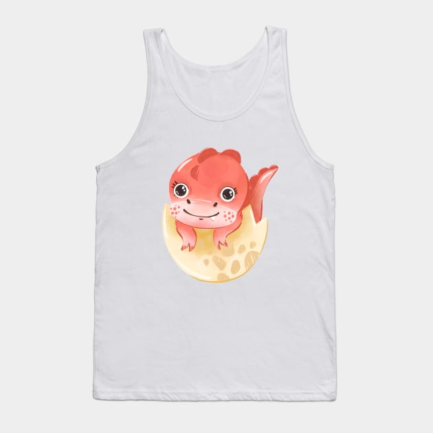 Cartoon cute dinosaur Tank Top by OllyKo